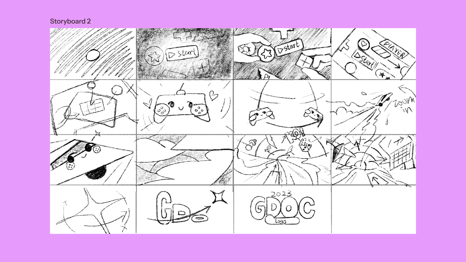 Storyboard 2: a game console transforms into a race car